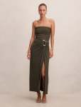 Keely Strapless Jersey Maxi Dress - 16 Forest Night