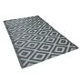 Rug It Up Indoor & Outdoor Plastic Waterproof Reversible Rug - Black & Grey Diamond 2 X 1.2M