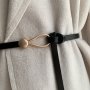 1/2/3pcs Stylish Knotted Skinny Thin Belts Vintage Solid Color PU Leather Belts Classic Dress Coat Girdles For Women Female