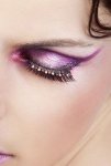 Black Red White Rhinestone Eyelashes