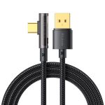 USB A C Fast Charging Cable 90 Degree Bend 100W-24K Braided Cable