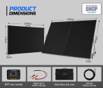 Solar Panel Kit 300W 12V Atem Power 300W 12V Folding Mono Shingled Battery Charger & Stand