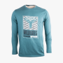 Newspaper Logo Long Sleeve Tee Mineral Blue - 10XL