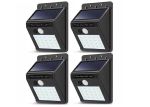 Set Of 4 Pip Motion + Cds Night Sensor Solar LED Wall Light