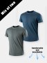 2PCS Solid Men's Breathable Comfy Short Sleeve Crew Neck Casual Active T-Shirt Summer Outdoor