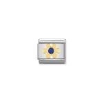 Composable Classic Nature Enamel Gold Blue Flower No Stem Link