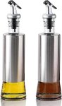2PACK 300ML Vinegar Bottle Oil vinegar Dispenser Olive Oil Dispenser Stainless Steel Glass Oil Bottle For Baking Grilling 300 Ml