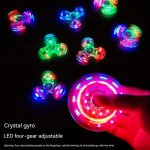 Crystal Luminous LED Light Spinner Hand Top Spinner Glow In Dark Edc Toy Kinetic Gyroscope For Children As Halloween Chrismas Gi