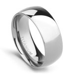 Tigrade 2MM 4MM 6MM 8MM 10MM Titanium Ring Plain Dome High Polished Wedding Band Comfort Fit Size 3-15 8MM Size 5.5