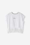GIRLS Fringe Tee - 10 White
