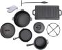 Ironheritage 7-PIECE Cast Iron Camping Cookware Set Heavy-duty Collection