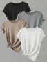 Solid Color T-shirt 4 Packs Casual Short Sleeve Crew Neck T-shirt For Spring & Summer Women's Clothing