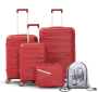 Unbreakable Hardside Travel 4 Piece Luggage SET|4 Suitcases With String Bag