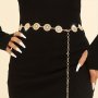 Round Hollow Out Waist Chain Boho Metal Belly Chain Decorative Chain Belt Dress Girdle For Women
