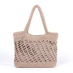 Cleo Grey Crochet Tote Bag - Grey Crochet