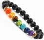 Lava Rock 7 Chakra Aromatherapy Essential Oil Diffuser Bracelet. 8MM