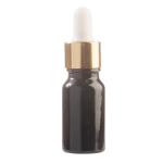 10ML Black Glass Aromatherapy Bottle With Pipette - White & Gold Collar 18 60