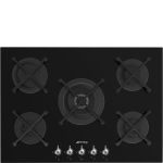 Smeg 70CM Black Hob Gas On Glass Classica Aesthetic - PV375NSA2