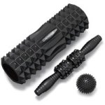 3 IN1 Fitness Pilates Foam Roller Yoga Column Massage Ball -black