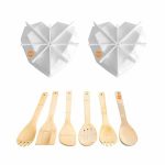 Killer Deals Bamboo Cooking Utensils Set + Heart Silicone Mould 3D Combo - Best Bargains Online