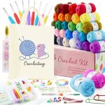 Inscraft Crochet Kit For Beginners Adults 30 Acrylic Yarn Skeins 1650 Yards Yarn 105 Pcs Crochet Kit With Hooks Set Includes Can