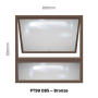 Top Hung Aluminium Window Bronze With Obscure Glass PT99 1 Vent W900 X H900MM