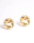 Goldair Gold Open Knot Stud Earrings