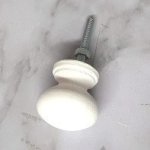 JP750 White Resin Doorknob Round 33MM X 22MM
