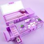 Multifunctional Stationery Box Smart Girl Password Lock Pencil Box Girl Double Layer Pencil Bag