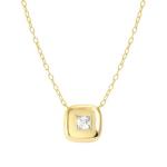 Gold Domina Necklace With Square Pendant