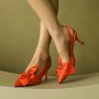 Women's Bowknot Decor Stiletto Heels Elegant Point Toe Dress Pumps Fashion Ankle Strap Slingback Heels