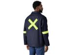 Artisan Premium 100% Cotton Jacket - Reflective Arms & Back - Yellow Tape - 5XL Royal Blue