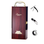 Premium Sandalwood Wine Gift Box With 3 Piece Tools Set