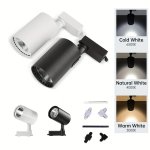 Versatile LED Track Light - 12W/20W/30W/40W Options AC175V-265V Easy Install For Bedroom Kitchen Hallway & More - Sleek Black An