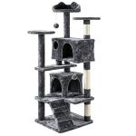 Grey Cat Tree Sisal Scratch Post Condo Ladder Toy Ball Indoor Pet Furniture