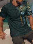 Novelty 3D Pattern Print Men's Crew Neck Short Sleeve T-Shirt Casual Summer T-Shirt For Daily Wear And Vacation Resorts