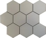 Large Hexagon Matt Grey Mosaic