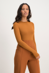 Lucy Long Sleeve Bodysuit - Glazed Ginger - S