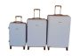 3-PIECE White Abs Luggage Set With Spinner Wheels And Nested Design