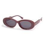 Burgundy Oval Frame Sunglasses