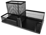 : M420 Wire Mesh Metal Cube Clip & Pen Holder Black