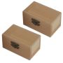 Craft Stationery Unfinished Wooden Gift Jewellery Brown Box Set Of 2 9CM