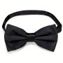 Adjustable Black Bow Tie For Formal Suits - Polyester Perfect For Daily Office Wear