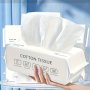 100-PACK Hypoallergenic Cotton Facial Tissues Alcohol-free Soft Dry Wipes Unscented Biodegradable Disposable Washcloths For All Skin Types Durable 3D Pearl Pattern Toughness Wet &