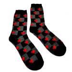 Mens Checkered Red Hearts Gift Socks - Factory Plaza