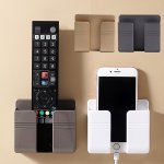1PC Wall Mounted Cell Phone Holder Home Organizer No Punch Wall Remote Control Charger Shelf Bedside Creative Organizer Bedroom