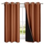 Nicetown Burnt Orange 100% Blackout Lined Curtains 2 Thick Layers Completely Blackout Window Treatment Panels Thermal Insulated