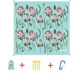 Water Resistant Picnic And Beach Throw mat 210 200CM - Teal Protea