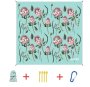 Water Resistant Picnic And Beach Throw/mat 210 200CM - Teal Protea