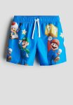 Printed Swim Shorts - Bright Blue Super Mario
